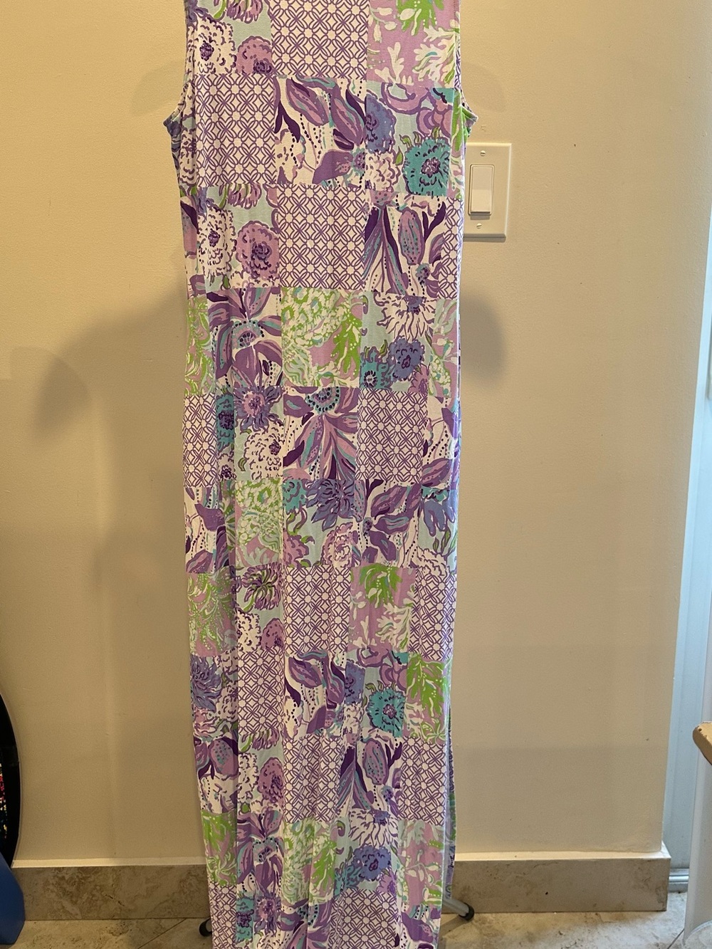 Lilly Pulitzer Wellington Maxi Dress S Multi Juicy Story Patch Purple Green